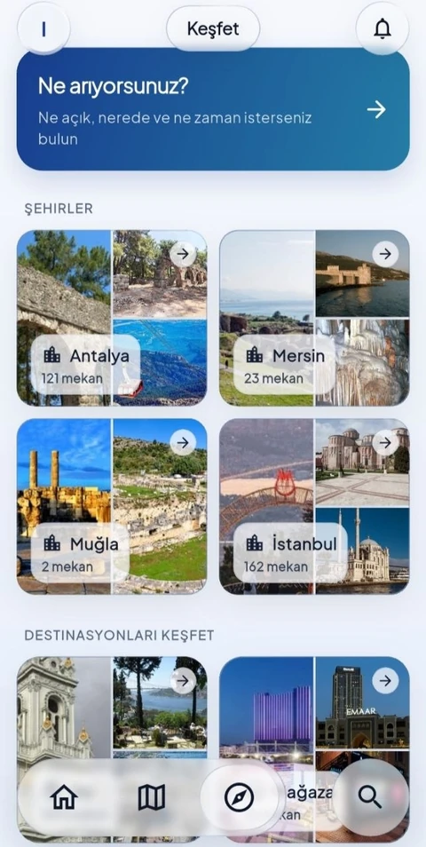 Trusted Türkiye gerçek Keşfet ekranı
