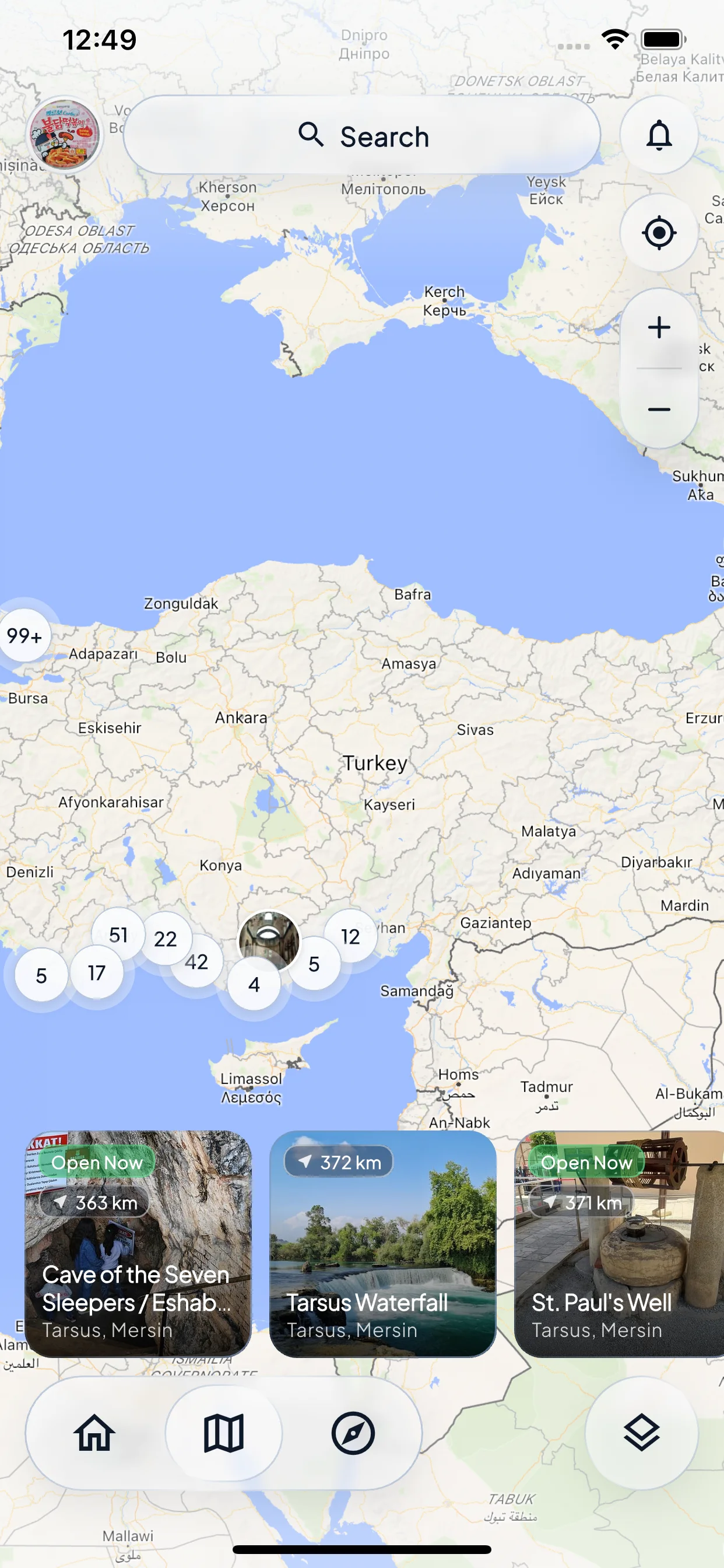 Explore on the map